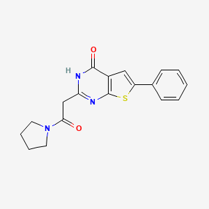 2-[2-oxo-2-(pyrrolidin-1-yl)ethyl]-6-phenylthieno[2,3-d]pyrimidin-4(3H)-one