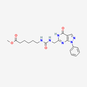 methyl 6-({[(4-hydroxy-1-phenyl-1H-pyrazolo[3,4-d]pyrimidin-6-yl)methyl]carbamoyl}amino)hexanoate