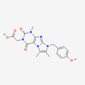 [8-(4-methoxybenzyl)-1,6,7-trimethyl-2,4-dioxo-1,2,4,8-tetrahydro-3H-imidazo[2,1-f]purin-3-yl]acetic acid