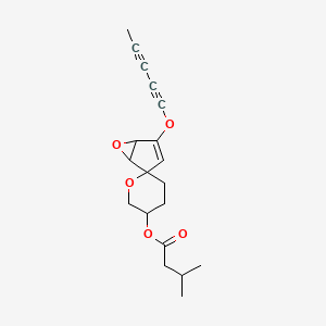 molecular formula C19H22O5 B14092271 (2-Penta-1,3-diynoxyspiro[6-oxabicyclo[3.1.0]hex-2-ene-4,6'-oxane]-3'-yl) 3-methylbutanoate 