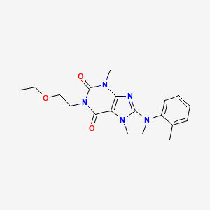 molecular formula C19H23N5O3 B14092398 3-(2-ethoxyethyl)-1-methyl-8-(2-methylphenyl)-7,8-dihydro-1H-imidazo[2,1-f]purine-2,4(3H,6H)-dione 