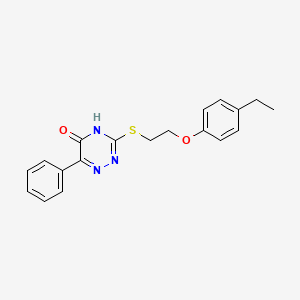 3-{[2-(4-Ethylphenoxy)ethyl]sulfanyl}-6-phenyl-1,2,4-triazin-5-ol