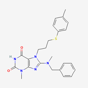 8-(benzyl(methyl)amino)-3-methyl-7-(3-(p-tolylthio)propyl)-1H-purine-2,6(3H,7H)-dione