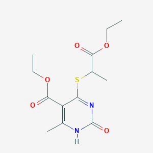 Ethyl 4-((1-ethoxy-1-oxopropan-2-yl)thio)-6-methyl-2-oxo-1,2-dihydropyrimidine-5-carboxylate