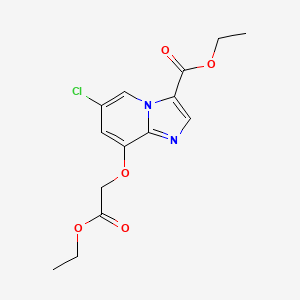 B1409244 Ethyl 6-chloro-8-(2-ethoxy-2-oxoethoxy)imidazo[1,2-a]pyridine-3-carboxylate CAS No. 1807348-42-0