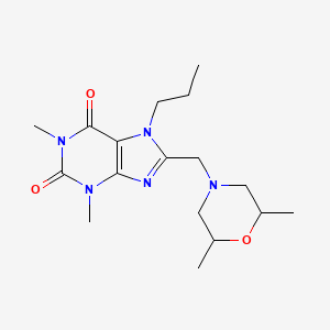 8-[(2,6-dimethylmorpholin-4-yl)methyl]-1,3-dimethyl-7-propyl-3,7-dihydro-1H-purine-2,6-dione