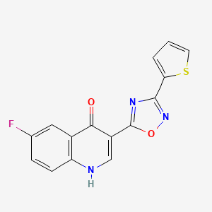 6-fluoro-3-(3-(thiophen-2-yl)-1,2,4-oxadiazol-5-yl)quinolin-4(1H)-one