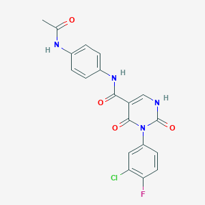 N-(4-acetamidophenyl)-3-(3-chloro-4-fluorophenyl)-2,4-dioxo-1,2,3,4-tetrahydropyrimidine-5-carboxamide