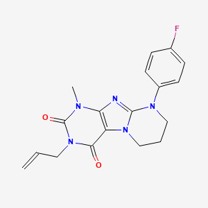 9-(4-fluorophenyl)-1-methyl-3-(prop-2-en-1-yl)-6,7,8,9-tetrahydropyrimido[2,1-f]purine-2,4(1H,3H)-dione