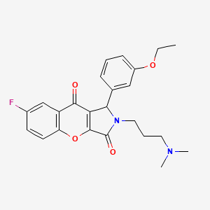 molecular formula C24H25FN2O4 B14092517 2-[3-(Dimethylamino)propyl]-1-(3-ethoxyphenyl)-7-fluoro-1,2-dihydrochromeno[2,3-c]pyrrole-3,9-dione 