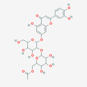 [6-[2-[2-(3,4-Dihydroxyphenyl)-5-hydroxy-4-oxochromen-7-yl]oxy-4,5-dihydroxy-6-(hydroxymethyl)oxan-3-yl]oxy-3,4,5-trihydroxyoxan-2-yl]methyl acetate