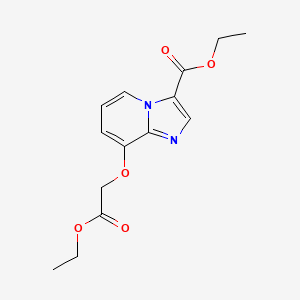 molecular formula C14H16N2O5 B1409255 8-(2-乙氧基-2-氧代乙氧基)咪唑并[1,2-a]吡啶-3-羧酸乙酯 CAS No. 1803573-09-2