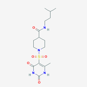 molecular formula C16H26N4O5S B14092550 1-[(2,4-dihydroxy-6-methylpyrimidin-5-yl)sulfonyl]-N-(3-methylbutyl)piperidine-4-carboxamide 