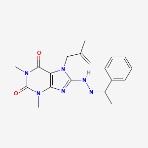 molecular formula C19H22N6O2 B14092595 1,3-dimethyl-7-(2-methylprop-2-en-1-yl)-8-[(2Z)-2-(1-phenylethylidene)hydrazinyl]-3,7-dihydro-1H-purine-2,6-dione 