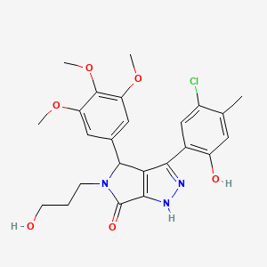 3-(5-chloro-2-hydroxy-4-methylphenyl)-5-(3-hydroxypropyl)-4-(3,4,5-trimethoxyphenyl)-4,5-dihydropyrrolo[3,4-c]pyrazol-6(2H)-one