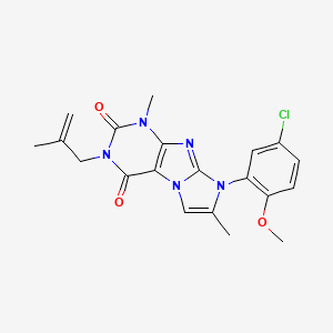 molecular formula C20H20ClN5O3 B14092639 8-(5-chloro-2-methoxyphenyl)-1,7-dimethyl-3-(2-methylprop-2-en-1-yl)-1H-imidazo[2,1-f]purine-2,4(3H,8H)-dione 