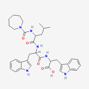 molecular formula C35H44N6O5 B14092661 N-(N-(N-((Hexahydro-1H-azepin-1-yl)carbonyl)-L-leucyl)-D-tryptophyl)-D-tryptophan 