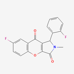 molecular formula C18H11F2NO3 B14092669 7-Fluoro-1-(2-fluorophenyl)-2-methyl-1,2-dihydrochromeno[2,3-c]pyrrole-3,9-dione 