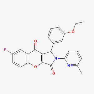 molecular formula C25H19FN2O4 B14092670 1-(3-Ethoxyphenyl)-7-fluoro-2-(6-methylpyridin-2-yl)-1,2-dihydrochromeno[2,3-c]pyrrole-3,9-dione 