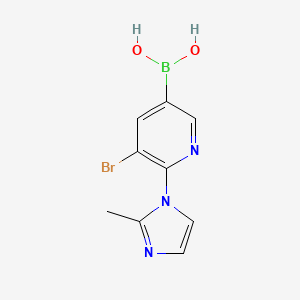 molecular formula C9H9BBrN3O2 B14092674 (5-Bromo-6-(2-methyl-1H-imidazol-1-yl)pyridin-3-yl)boronic acid 