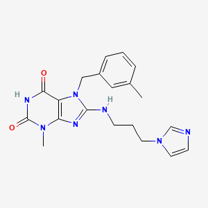 6-hydroxy-8-{[3-(1H-imidazol-1-yl)propyl]amino}-3-methyl-7-(3-methylbenzyl)-3,7-dihydro-2H-purin-2-one