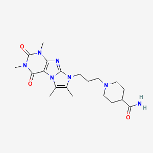 1-[3-(1,3,6,7-tetramethyl-2,4-dioxo-1,2,3,4-tetrahydro-8H-imidazo[2,1-f]purin-8-yl)propyl]piperidine-4-carboxamide