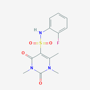 molecular formula C13H14FN3O4S B14092708 N-(2-fluorophenyl)-1,3,6-trimethyl-2,4-dioxo-1,2,3,4-tetrahydropyrimidine-5-sulfonamide 