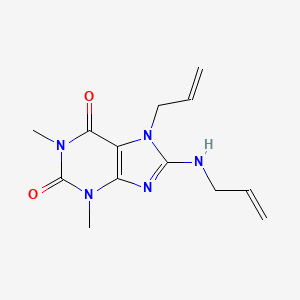 molecular formula C13H17N5O2 B14092713 1,3-dimethyl-7-(prop-2-en-1-yl)-8-(prop-2-en-1-ylamino)-3,7-dihydro-1H-purine-2,6-dione 