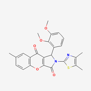 molecular formula C25H22N2O5S B14092727 1-(2,3-Dimethoxyphenyl)-2-(4,5-dimethyl-1,3-thiazol-2-yl)-7-methyl-1,2-dihydrochromeno[2,3-c]pyrrole-3,9-dione 