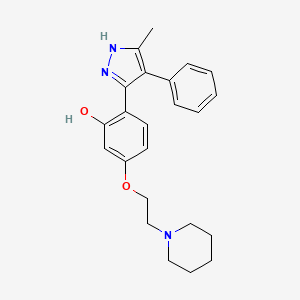 molecular formula C23H27N3O2 B14092756 2-(3-methyl-4-phenyl-1H-pyrazol-5-yl)-5-[2-(piperidin-1-yl)ethoxy]phenol 