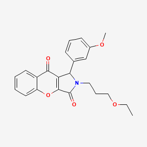 molecular formula C23H23NO5 B14092781 2-(3-Ethoxypropyl)-1-(3-methoxyphenyl)-1,2-dihydrochromeno[2,3-c]pyrrole-3,9-dione 