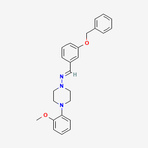 molecular formula C25H27N3O2 B14092792 N-{(E)-[3-(benzyloxy)phenyl]methylidene}-4-(2-methoxyphenyl)piperazin-1-amine 