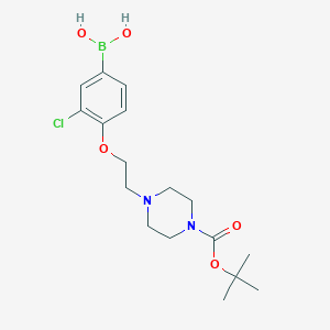 molecular formula C17H26BClN2O5 B1409281 (4-(2-(4-(叔丁氧羰基)哌嗪-1-基)乙氧基)-3-氯苯基)硼酸 CAS No. 1704074-18-9