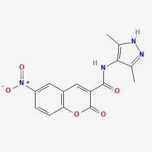 N-(3,5-dimethyl-1H-pyrazol-4-yl)-6-nitro-2-oxochromene-3-carboxamide