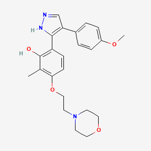 molecular formula C23H27N3O4 B14092841 6-(4-(4-methoxyphenyl)-1H-pyrazol-3-yl)-2-methyl-3-(2-morpholinoethoxy)phenol 