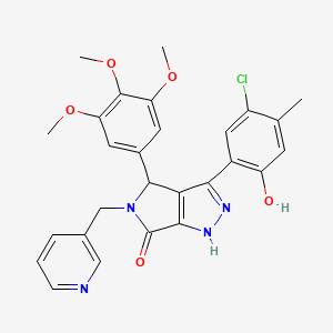 molecular formula C27H25ClN4O5 B14092852 3-(5-chloro-2-hydroxy-4-methylphenyl)-5-(pyridin-3-ylmethyl)-4-(3,4,5-trimethoxyphenyl)-4,5-dihydropyrrolo[3,4-c]pyrazol-6(2H)-one 