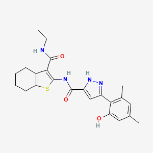 N-[3-(ethylcarbamoyl)-4,5,6,7-tetrahydro-1-benzothiophen-2-yl]-3-(2-hydroxy-4,6-dimethylphenyl)-1H-pyrazole-5-carboxamide