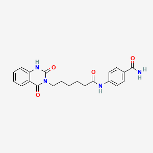 4-{[6-(2,4-dioxo-1,4-dihydroquinazolin-3(2H)-yl)hexanoyl]amino}benzamide