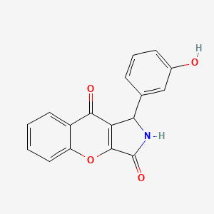 molecular formula C17H11NO4 B14092910 1-(3-Hydroxyphenyl)-1,2-dihydrochromeno[2,3-c]pyrrole-3,9-dione 