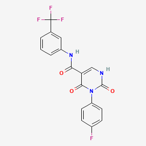 3-(4-fluorophenyl)-2,4-dioxo-N-[3-(trifluoromethyl)phenyl]-1H-pyrimidine-5-carboxamide