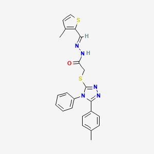 2-{[5-(4-methylphenyl)-4-phenyl-4H-1,2,4-triazol-3-yl]sulfanyl}-N'-[(E)-(3-methylthiophen-2-yl)methylidene]acetohydrazide