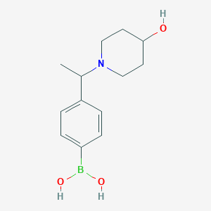 B1409316 (4-(1-(4-Hydroxypiperidin-1-yl)ethyl)phenyl)boronic acid CAS No. 1704096-84-3
