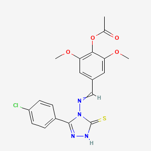 4-({[3-(4-chlorophenyl)-5-sulfanyl-4H-1,2,4-triazol-4-yl]imino}methyl)-2,6-dimethoxyphenyl acetate