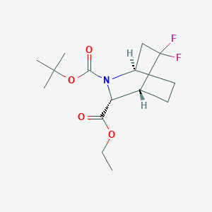 molecular formula C15H23F2NO4 B1409336 2-O-叔丁基 3-O-乙基 (1R,3R,4R)-5,5-二氟-2-氮杂双环[2.2.2]辛烷-2,3-二甲酸酯 CAS No. 1392803-20-1