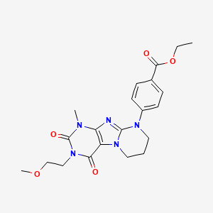 ethyl 4-[3-(2-methoxyethyl)-1-methyl-2,4-dioxo-1,2,3,4,7,8-hexahydropyrimido[2,1-f]purin-9(6H)-yl]benzoate