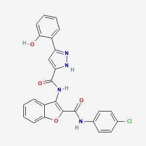 N-{2-[(4-chlorophenyl)carbamoyl]-1-benzofuran-3-yl}-3-(2-hydroxyphenyl)-1H-pyrazole-5-carboxamide