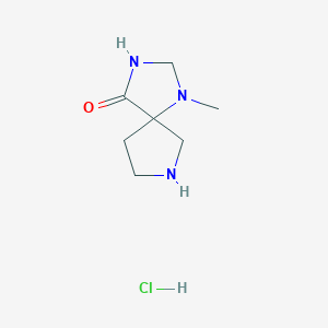molecular formula C7H14ClN3O B1409342 1-甲基-1,3,7-三氮杂-螺-[4.4]壬烷-4-酮盐酸盐 CAS No. 1427460-15-8