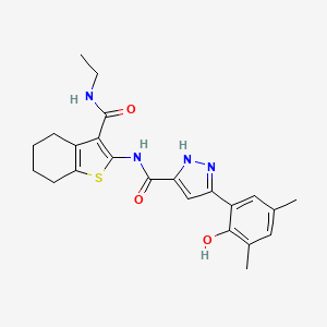 5-(2-Hydroxy-3,5-dimethyl-phenyl)-2H-pyrazole-3-carboxylic acid (3-ethylcarbamoyl-4,5,6,7-tetrahydro-benzo[b]thiophen-2-yl)-amide