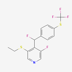 3-(Ethylsulfanyl)-5-fluoro-4-[fluoro({4-[(trifluoromethyl)sulfanyl]phenyl})methyl]pyridine