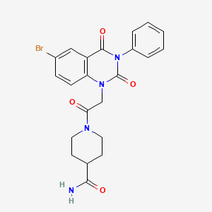 1-[(6-bromo-2,4-dioxo-3-phenyl-3,4-dihydroquinazolin-1(2H)-yl)acetyl]piperidine-4-carboxamide